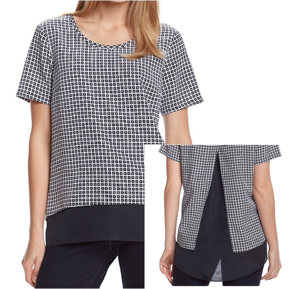 MICHAEL Michael Kors Navy Split Back Top
